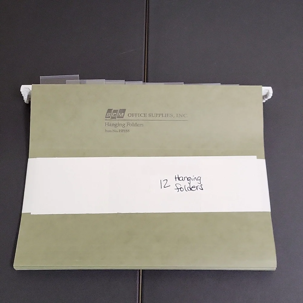 Vintage SCM Office Supplies 12 Green Hanging Folders